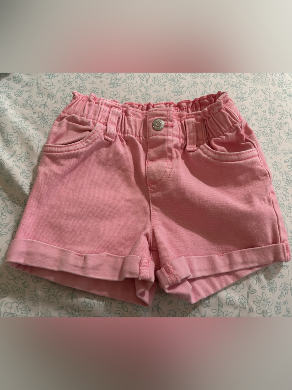 Petit Bateau Pink Girls' Elastic-Waist Cotton Shorts